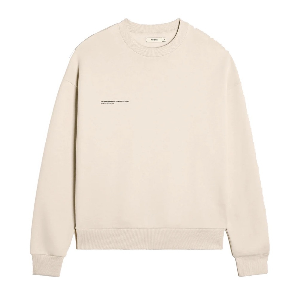 Pangaia Sweatshirt White 365 Heavyweight Sweatshirt Crew Neck Size Small Cotton